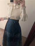 Round Collar Puff Sleeves Sweater