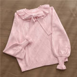 Round Collar Puff Sleeves Sweater