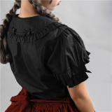 Peter Pan Collar Short Sleeves Cotton Lolita Blouse