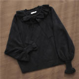 Round Collar Puff Sleeves Sweater