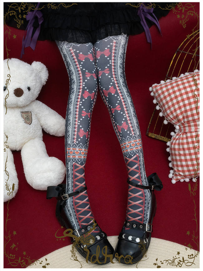 Yidhra Bowknot and Ribbon Christmas Lolita Tights