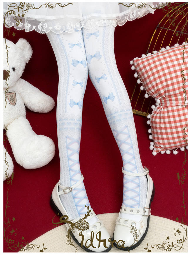 Yidhra Bowknot and Ribbon Christmas Lolita Tights