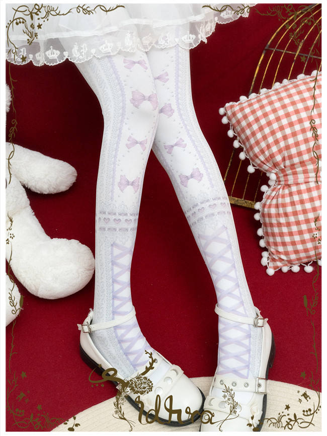 Yidhra Bowknot and Ribbon Christmas Lolita Tights