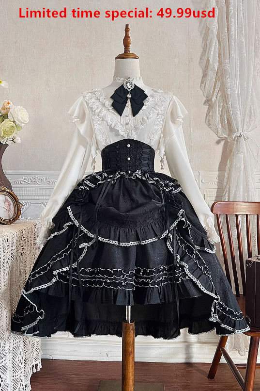 Night Visit to the Castle Winter Lolita Skirt and Blouse