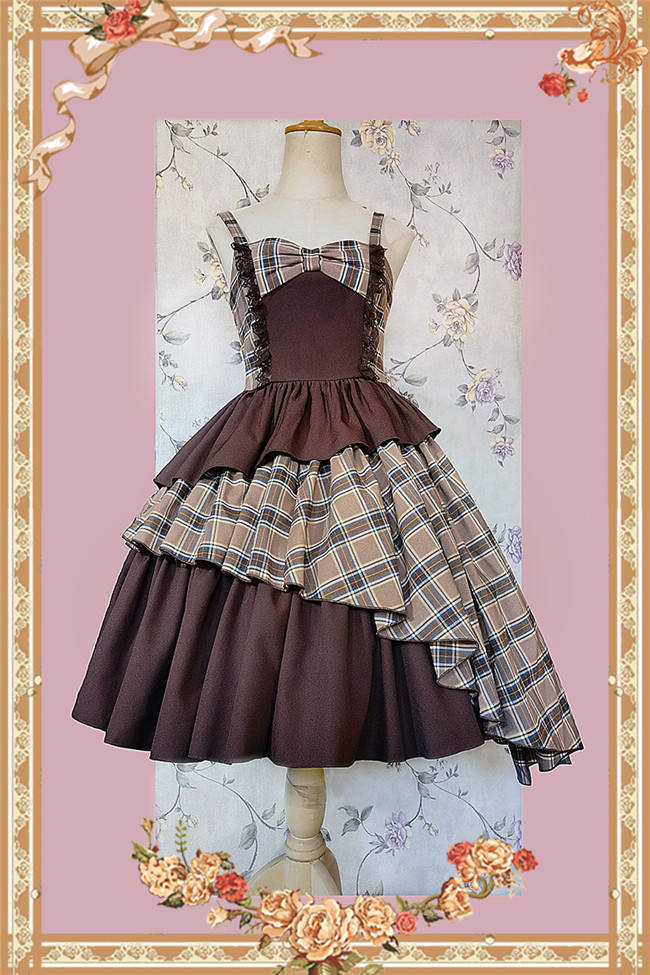 Infanta Irregular Plaid Lolita Dress