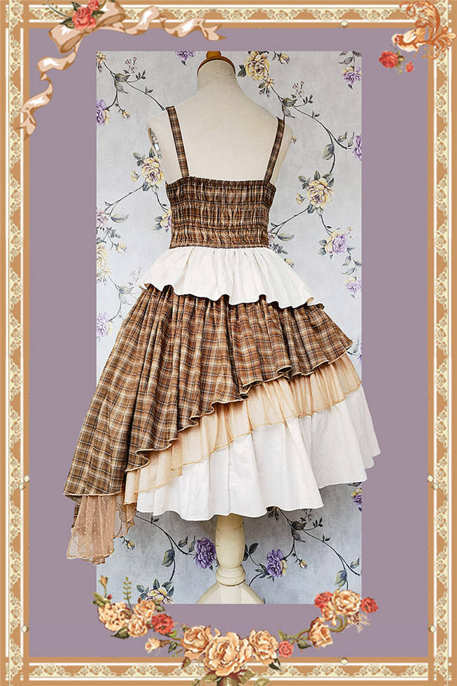 Infanta Irregular Plaid Lolita Dress