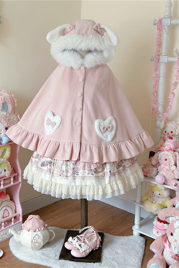 Sweet Bunny Ears Thick Lolita Cape