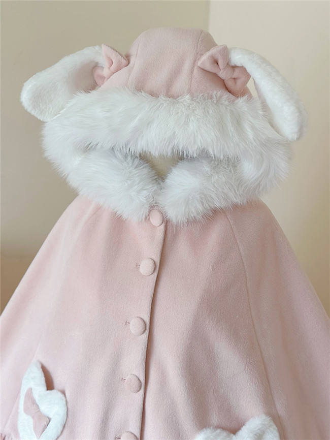 Sweet Bunny Ears Thick Lolita Cape