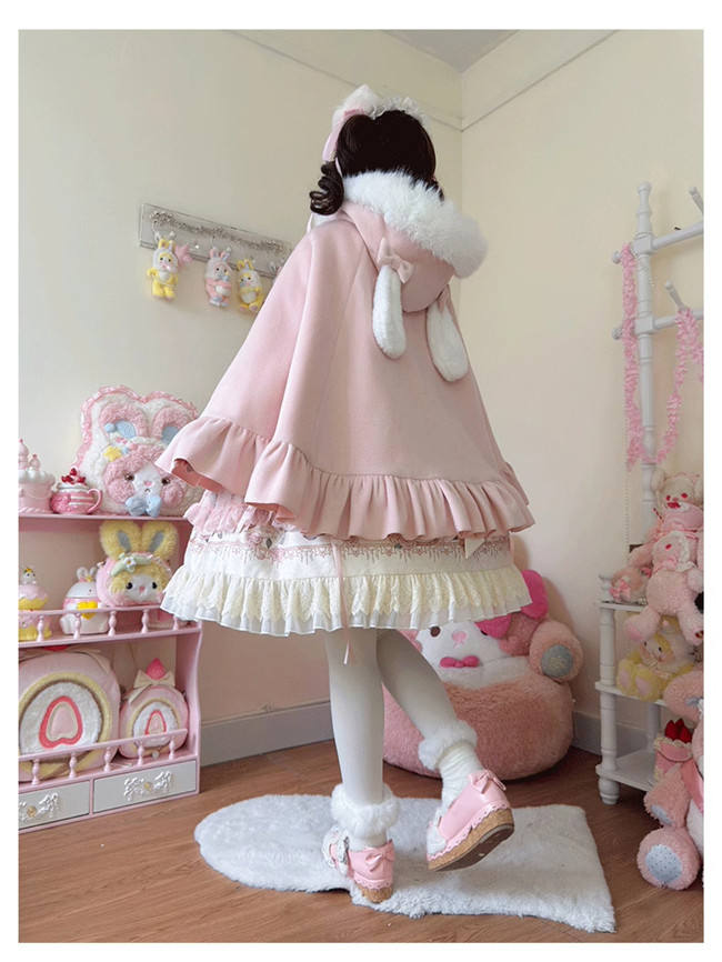 Sweet Bunny Ears Thick Lolita Cape