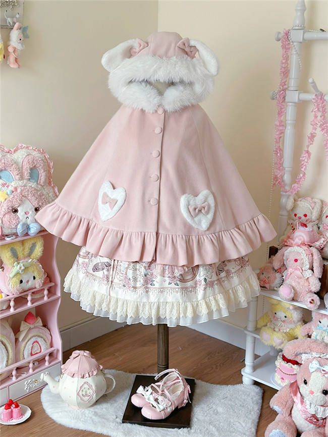 Sweet Bunny Ears Thick Lolita Cape