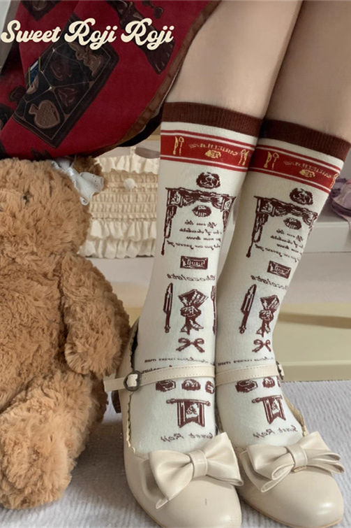 Roji Afternoon Cocoa Cotton Lolita Socks