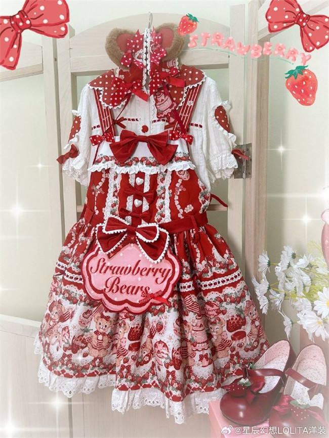 Strawberry Bears Sweet Lolita Dress Full Set