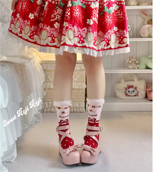 Roji Double Layer Cake Cotton Lolita Socks