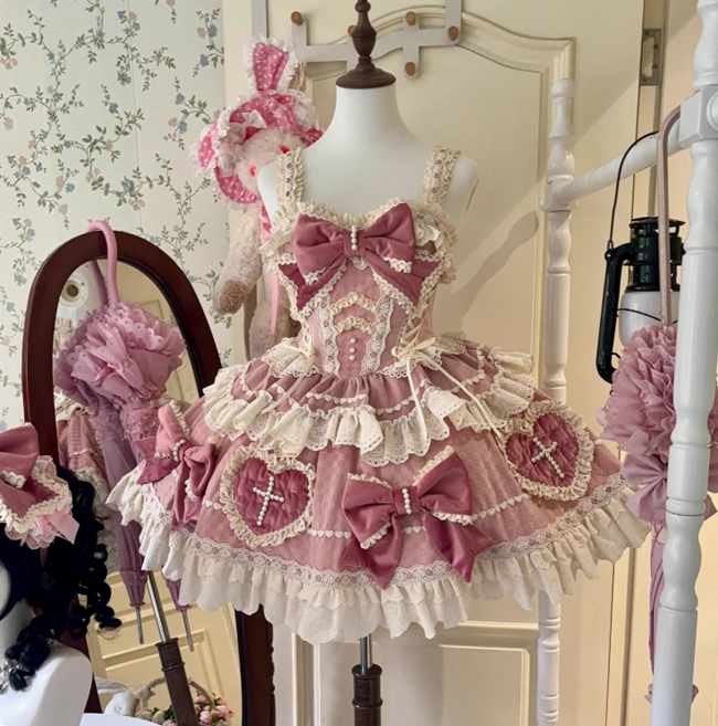 Cross Sweetheart Sweet Lolita Dress and Side Clip