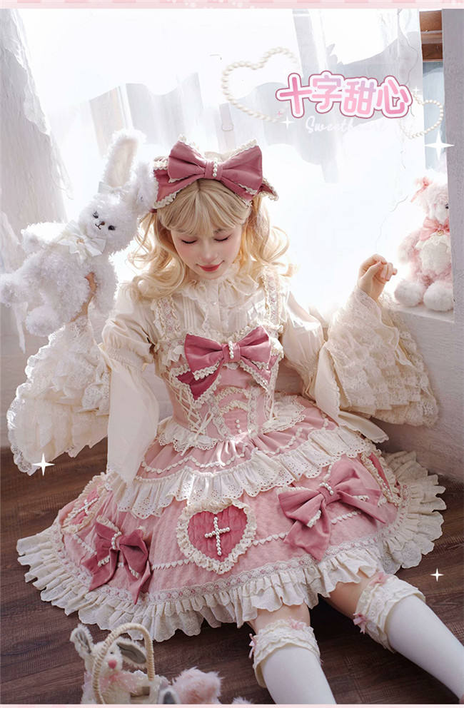 Cross Sweetheart Sweet Lolita Dress and Side Clip