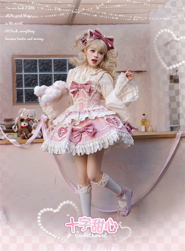 Cross Sweetheart Sweet Lolita Dress and Side Clip