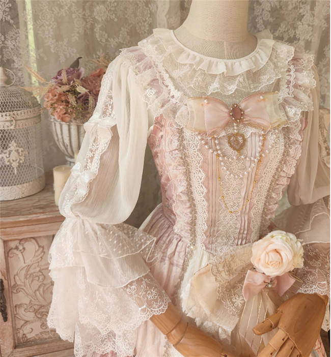 White Chiffon Hime Sleeves Lolita Blouse