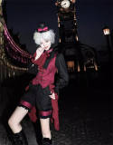 Castle Too Evil Twins Black Red Ouji Lolita Vest, Pants, Petticoat, Skirt and Tailing