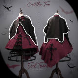 Castle Too Evil Twins Black Red Ouji Lolita Vest, Pants, Petticoat, Skirt and Tailing