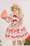 Sweet Strawberry Print Lolita Dress, Blouse and Accessories