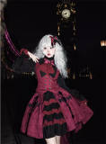 Castle Too Evil Twins Black Red Ouji Lolita Vest, Pants, Petticoat, Skirt and Tailing