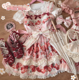 Sweet Strawberry Print Lolita Dress, Blouse and Accessories