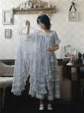 Sweet Dreamer A Summer of Blue Snowflakes Mesh Overdress