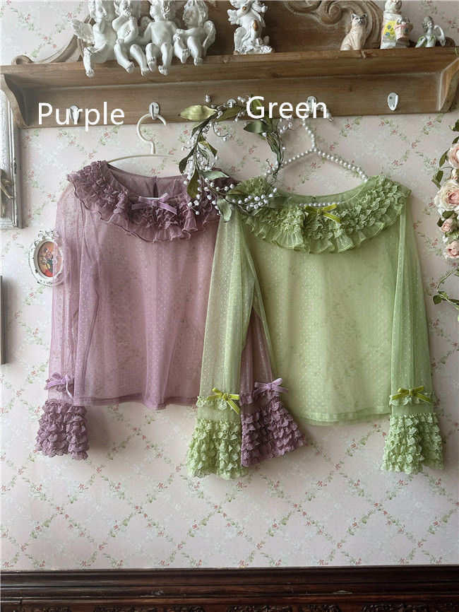 Sweet Dreamer Antique Wall Ruffle Collar Lolita Blouse