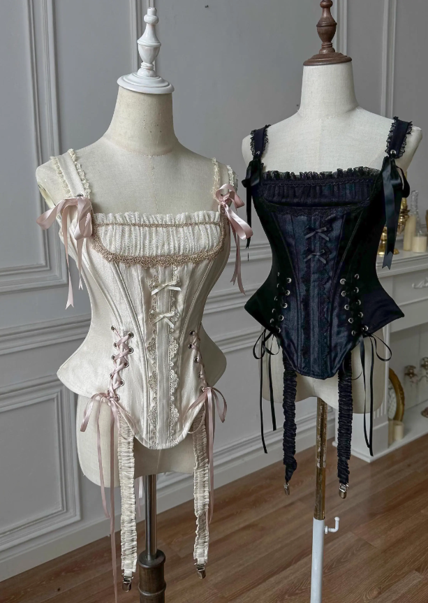 Caramel Antique Lamp Shadow Lolita Skirt and Fishbone Top