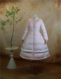 The Rabbit Hole Tailor White Duck Down Fur Collar Long Coat