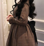 Little Detective Plus Size Plaid Lolita Dress and Side Clip