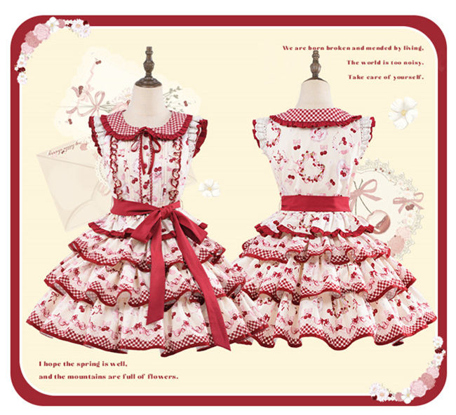 Honey Machine Ripe Cherry Sweet Lolita Skirt and Top
