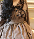 Little Detective Plus Size Plaid Lolita Dress and Side Clip
