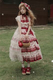 Honey Machine Ripe Cherry Classic Lolita Dress, Overdress, Hat and Bonnet