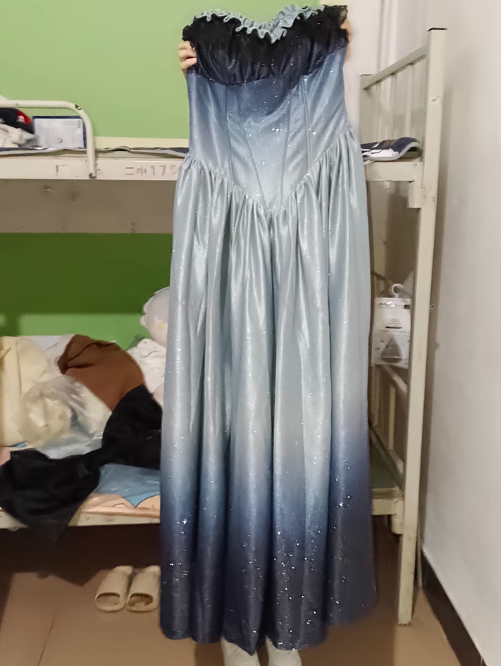 galaxy formal dress Simple Tulle Satin Dark Blue Long Prom Dress, Blue Formal Evening Dress US 10 / Dark Blue