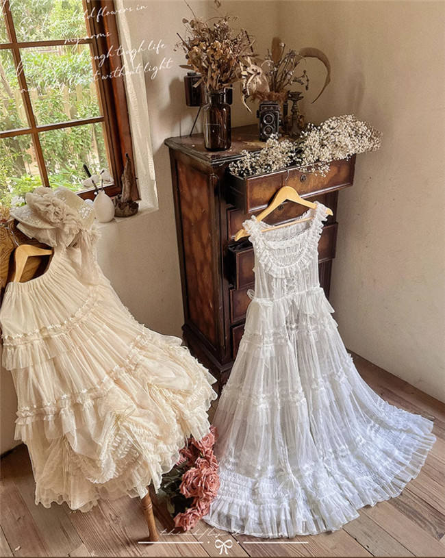 Think Fly Pleated Heart Dot Yarn Lolita underskirt