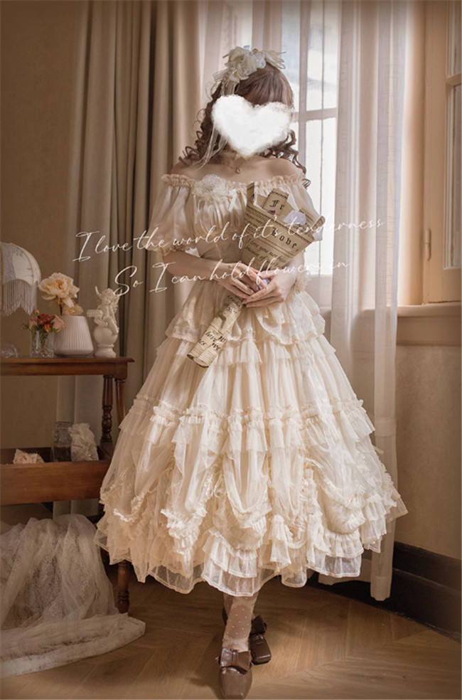 Think Fly Pleated Heart Dot Yarn Lolita underskirt