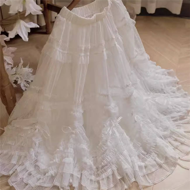 Think Fly Pleated Heart Dot Yarn Lolita underskirt