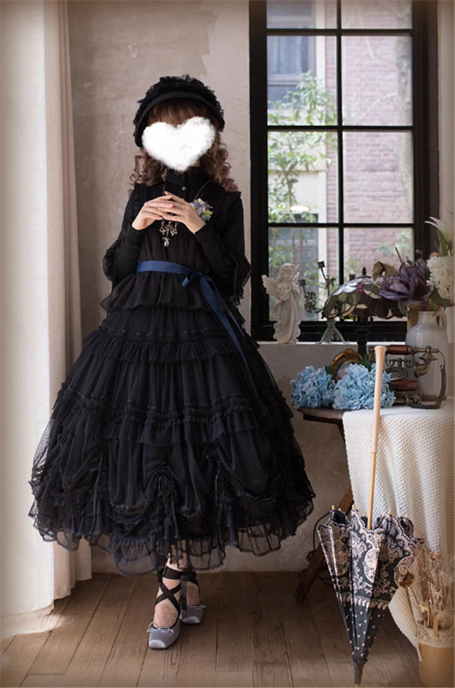 Think Fly Pleated Heart Dot Yarn Lolita underskirt