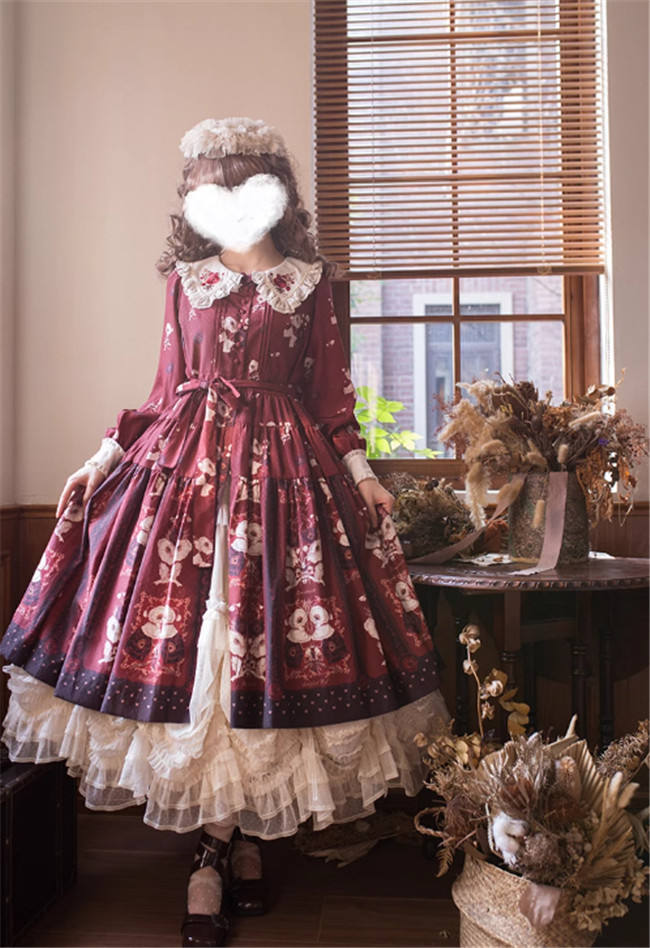 Think Fly Pleated Heart Dot Yarn Lolita underskirt