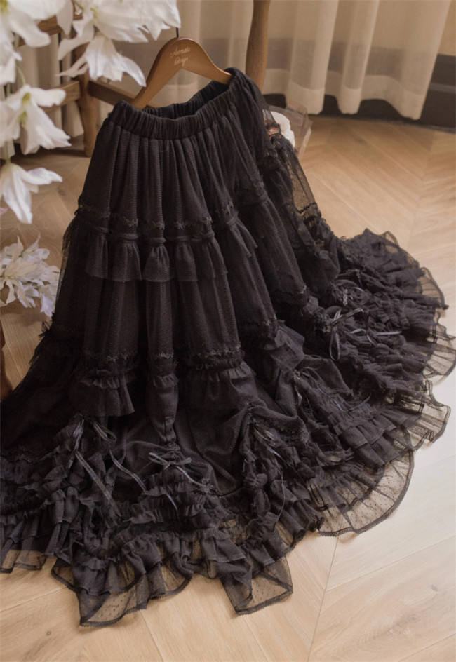 Think Fly Pleated Heart Dot Yarn Lolita underskirt