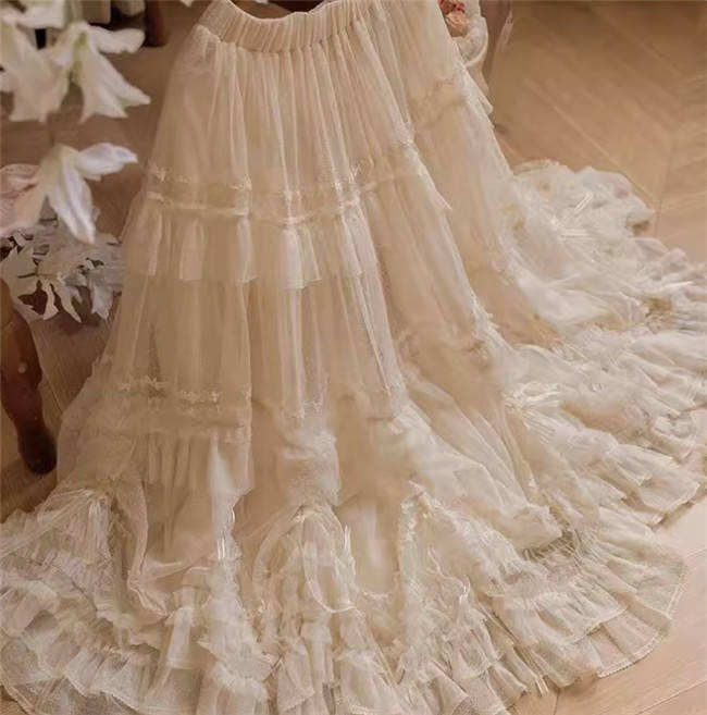 Think Fly Pleated Heart Dot Yarn Lolita underskirt