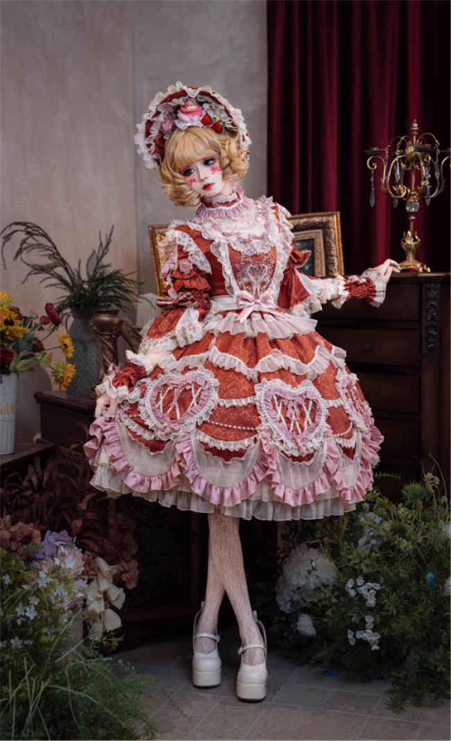 み*ら様 Bramble Rose Antique Cake ドレスセット Bramble Rose Antique Cake Classic Lolita Dress Full Set -My Lolita
