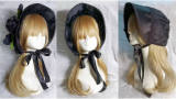 Black Iris Lolita Hat and Head Veil