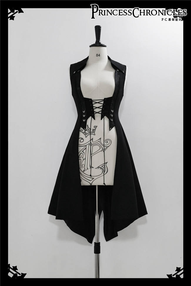 Princess Chronicles Red and Black Vintage Ouji Fashion Blouse,  Vest and Short Pants