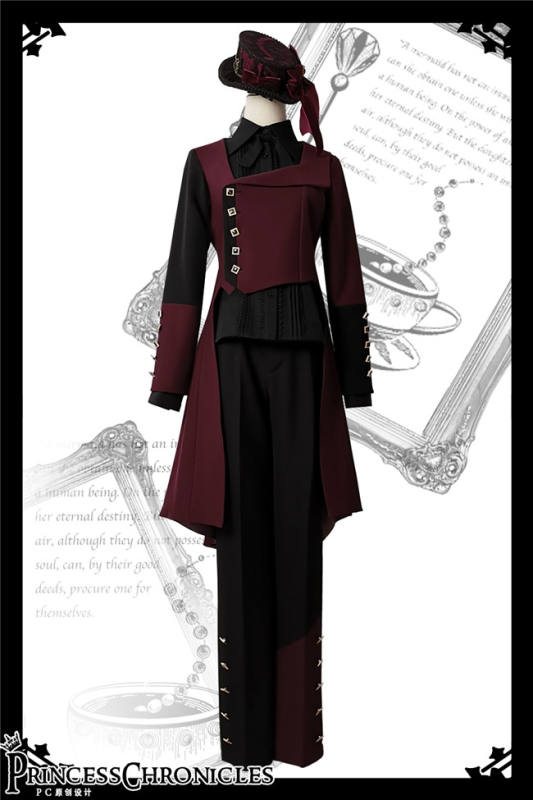 Princess Chronicles Red and Black Vintage Trousers Ouji Fashion