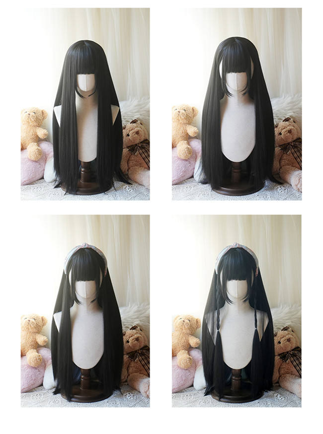 Yuchashui Sweet Long Straight Lolita Wig 80cm