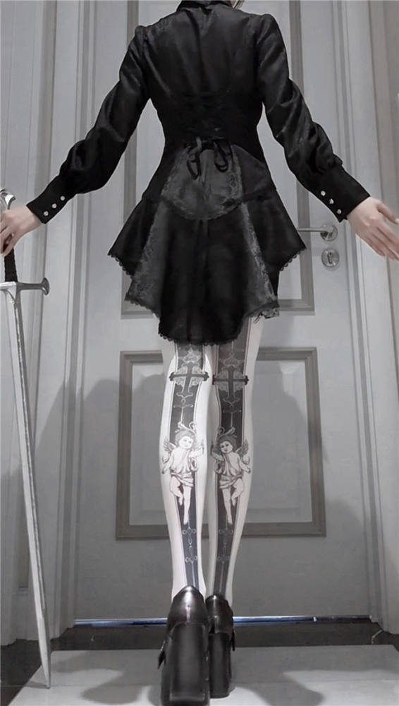 Little Dipper Dark Prints Gothic Lolita Blouse and Necktie