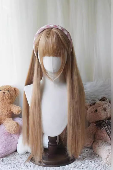 Yuchashui Sweet Long Straight Lolita Wig 80cm