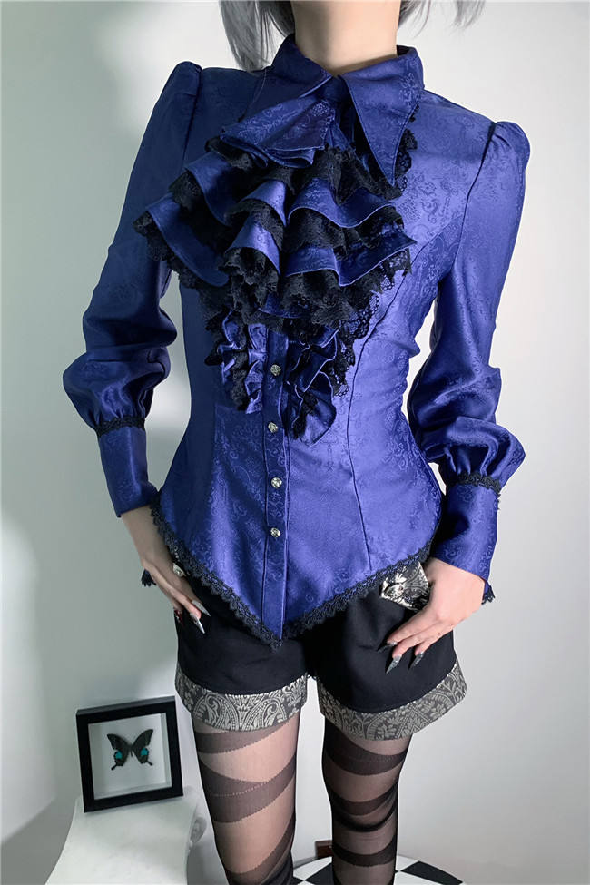 Little Dipper Dark Prints Gothic Lolita Blouse and Necktie